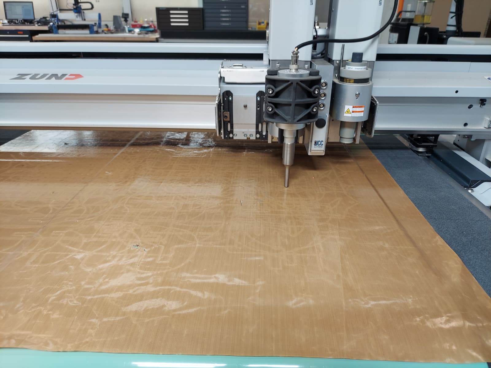 Ultrasonic welding in progress